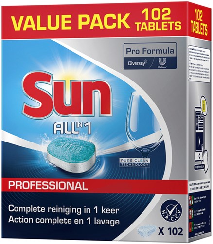 Vaatwastabletten Sun Pro Formula All-in-one 102 stuks