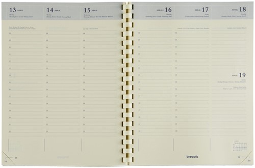 Agendavulling 2027 Brepols Timing 7dagen/2pagina's crème