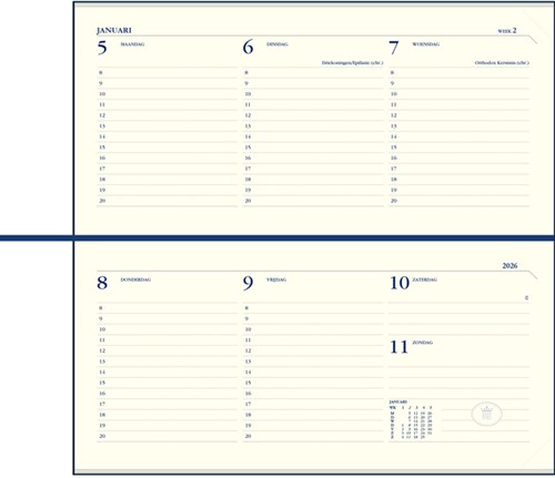 Agenda 2026 Ryam Memoplan 7 Nappa 7dagen/2pagina's landscape assorti-2