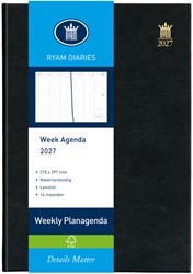 Agenda 2027 Ryam Weekly Mundior 7dagen/2pagina's zwart