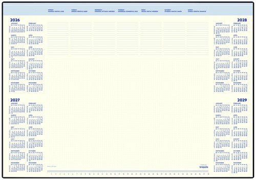 Onderlegblok 2026 Brepols Desk Mate 7dagen/1pagina 412x590x8mm 35vel in houder