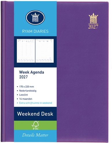 Agenda 2027 Ryam Weekplan Weekend Desk Lazio 7dagen/2pagina's assorti-3