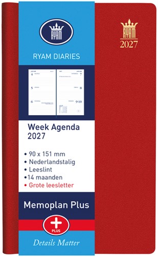Agenda 2027 Ryam Memoplan 7 Plus Mundior 7dagen/2pagina's assorti-2