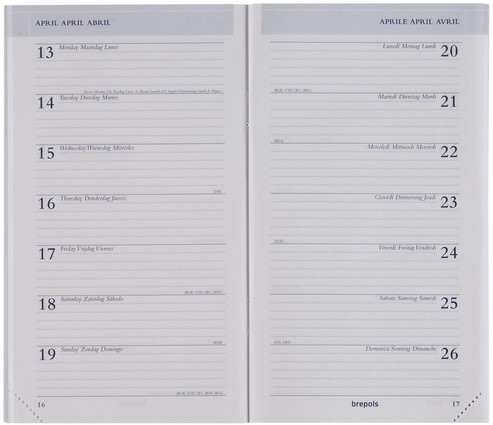 Agendavulling 2027 Brepols Breplan 7dagen/1pagina