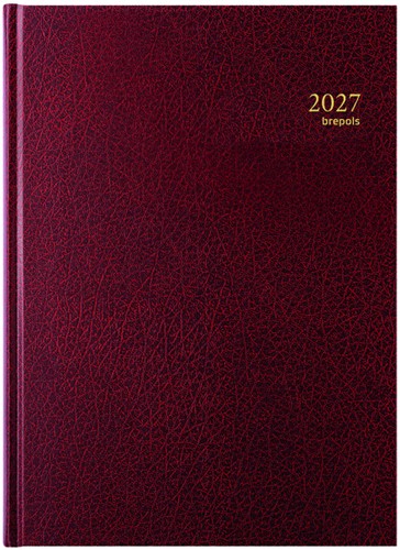 Agenda 2027 Brepols Bremax Santex A4 1dag/1pagina 4 kolommen bordeaux