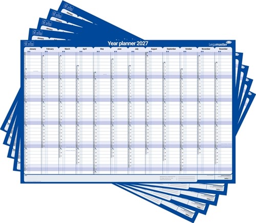 Jaarplanner 2027 Legamaster 1 persoon 90x60cm horizontaal gelamineerd Engelstalig-2
