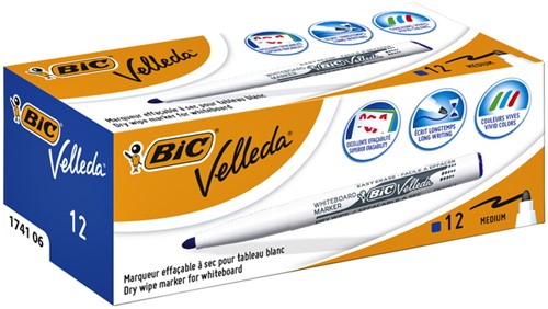 Whiteboardmarker Bic Velleda 1741 rond medium blauw-2