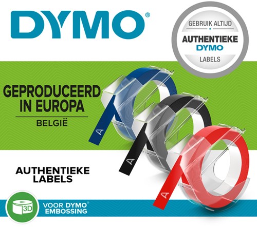 Reliëftape Dymo embossing vinyl 9mm assorti 3 stuks-3
