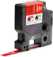 Labeltape Dymo Rhino industrieel vinyl 12mm wit op rood-2