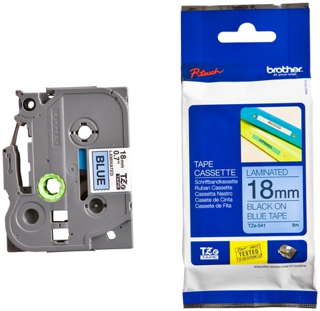Labeltape Brother P-touch TZe-541 standaard 18mm zwart op blauw-3