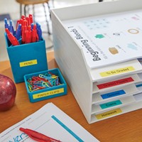 Labeltape Dymo LetraTag plastic 12mm zwart op rood-2