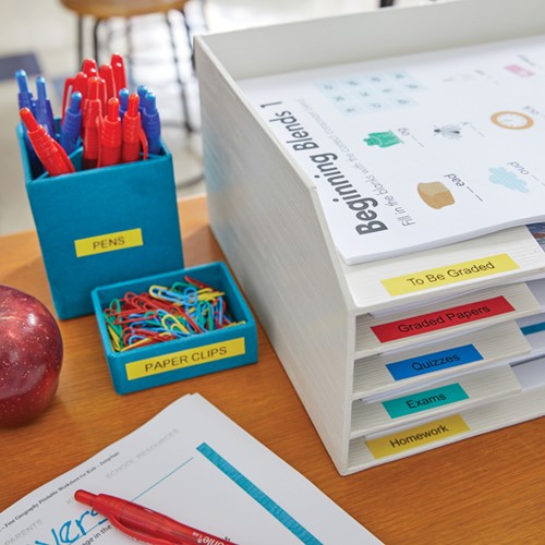 Labeltape Dymo LetraTag plastic 12mm zwart op rood-2