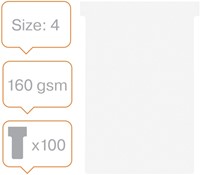 T-kaart Nobo nr.4 112mm wit 100 stuks-5