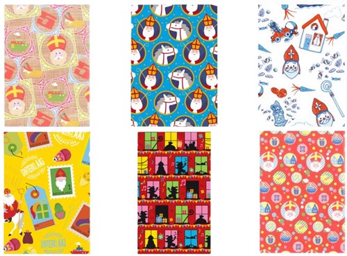 Inpakpapier sint 250x46,5cm assorti-2
