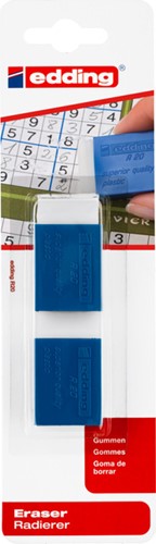 Gum edding R20 met kunststof blauwen houder 2 stuks