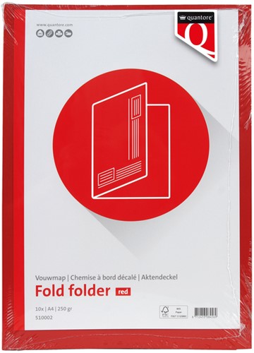 Vouwmap Quantore A4 ongelijke zijde 320gr rood-3