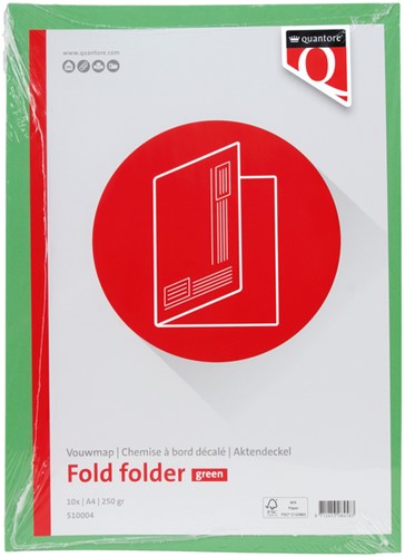 Vouwmap Quantore A4 ongelijke zijde 320gr groen-3