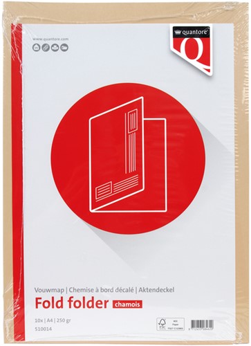 Vouwmap Quantore A4 ongelijke zijde 320gr beige-3