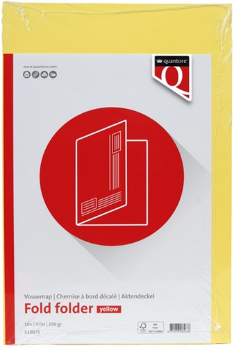 Vouwmap Quantore Folio ongelijke zijde 320gr geel-3