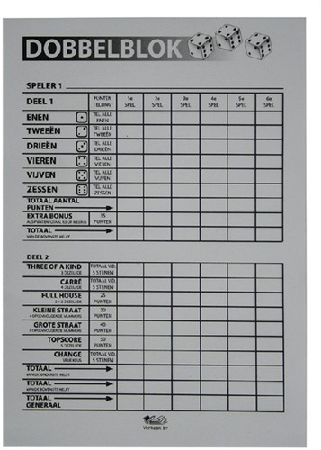 Dobbelblok Verhaak universeel 100 vel