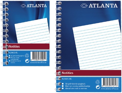 Notitieboek Djois Atlanta A7 lijn 100pagina's met zijspiraal
