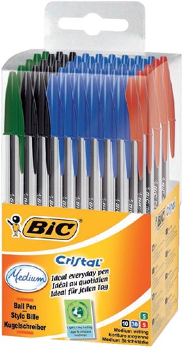 Balpen Bic Cristal medium assorti in tubo verpakking-3