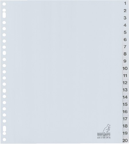 Tabbladen Kangaro 23-gaats G420CM-B 1-20 genummerd breed PP