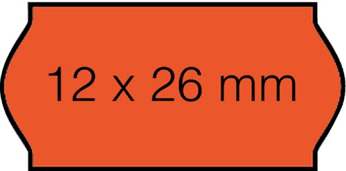 Prijsetiket 12x26mm Open-Data C6 permanent fluor rood 1500 stuks