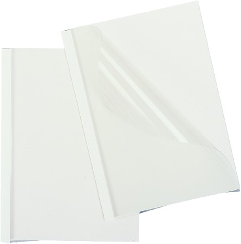 Thermische omslag GBC A4 8mm transparant/wit 100 stuks-2