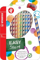 Kleurpotloden STABILO 331 Easycolor rechtshandig puntenslijper ass 12x
