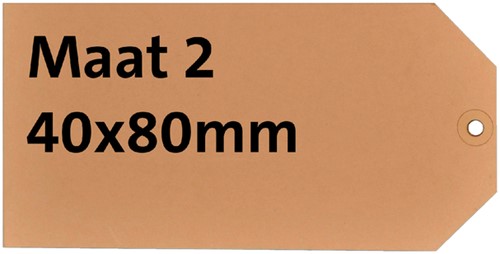 Label karton nr 2  200gr 40x80mm chamois 1000 stuks