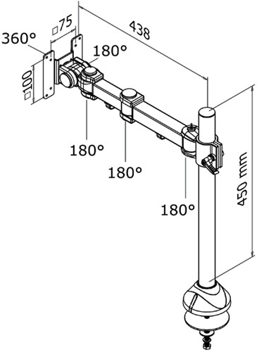 Monitorarm Neomounts D960G 10-30" doorvoer zwart-2