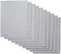 Tabbladen Quantore 4-gaats 1-7 genummerd grijs PP-3