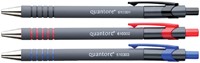 Balpen Quantore rubbergrip drukknop blauw medium-3