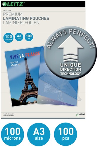 Lamineerhoes Leitz iLAM A3 2x100micron 100 stuks-2