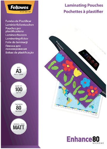 Lamineerhoes Fellowes A3 2x80micron mat 100 stuks-3
