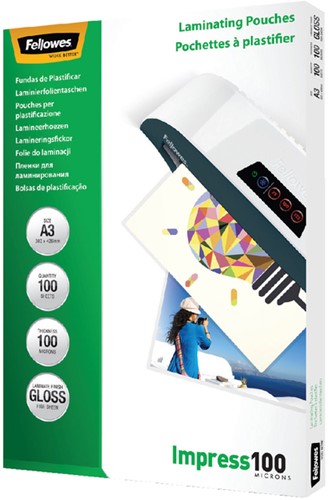 Lamineerhoes Fellowes A3 2x100micron glans 100 stuks