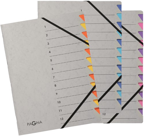 Sorteermap Pagna Easy A4 12 tabs lichtblauw/donkerblauw-2