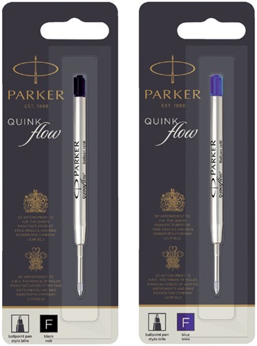 Balpenvulling Parker Quinkflow fijn zwart blister à 1 stuk-2