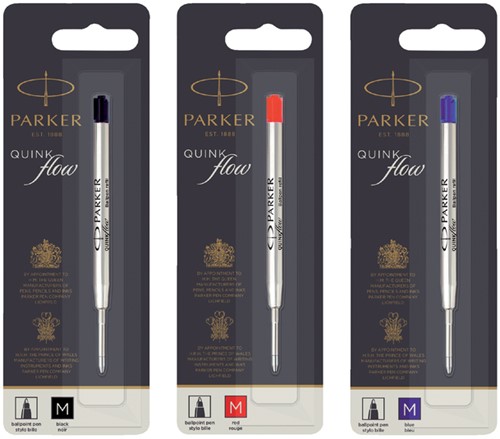 Balpenvulling Parker Quinkflow medium zwart blister à 1 stuk-2