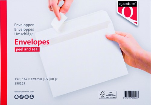 Envelop Quantore bank C5 162x229mm zelfklevend wit 25 stuks-3