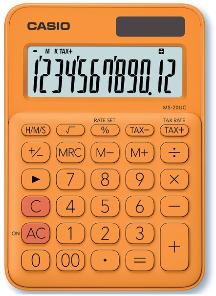 Rekenmachine Casio MS-20UC oranje bij Bergo