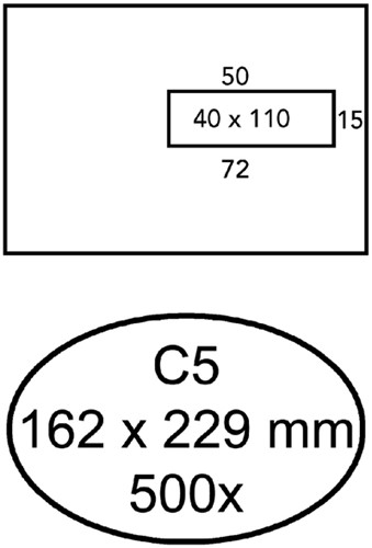 Envelop Quantore 162x229mm venster 4x11cm rechts 500 stuks