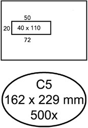 ENVELOP GREEN STAMP VENSTER C5 VL40 90GR WIT 500 STUK