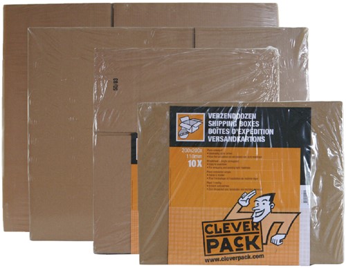 Amerikaanse vouwdoos CleverPack 305x220x250mm B-golf bruin 30 stuks-2