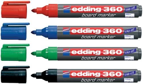 Whiteboardmarker edding 360 rond 1.5-3mm assorti 4 stuks-2