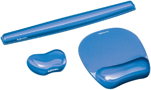 Muismat met polssteun Fellowes Crystals gel transparant blauw-2