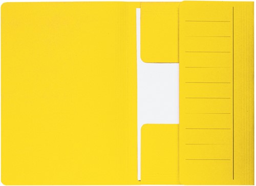 Dossiermap Djois Secolor Mammoet folio 3 kleppen 250gr recycled geel 50 stuks
