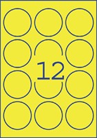 Etiket Avery L7670-25 63.5mm rond neon geel 300 stuks-2