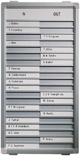 Aan-afwezigheidsbord Legamaster 310x260mm 10 namen